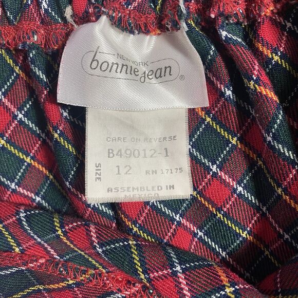 BONNIE JEAN Girls Skirt A-Line Maxi Plaid Holiday Christmas Red Green Size 12 - Picture 5 of 8